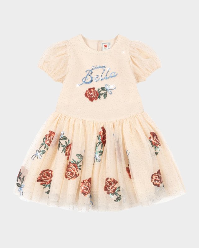 Rosie H-W x Girl's Bella Sequined Tulle Dress, Size 12M